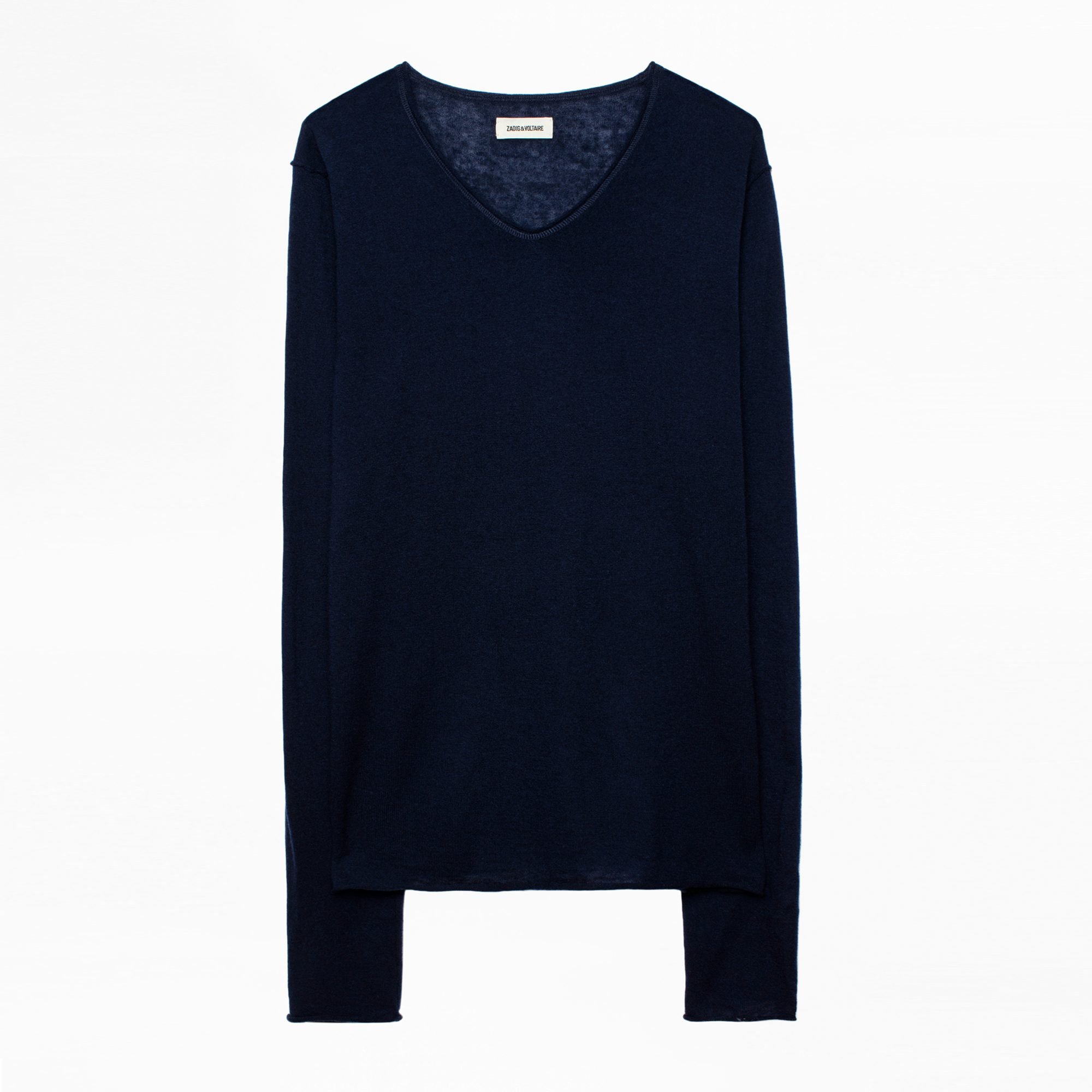 Ginger Cachemire sweater - Men's navy blue feather cashmere sweater.